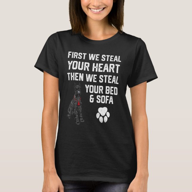 Camiseta Steal Your Heart Steal Your Bed Miniature Schnauze (Frente)