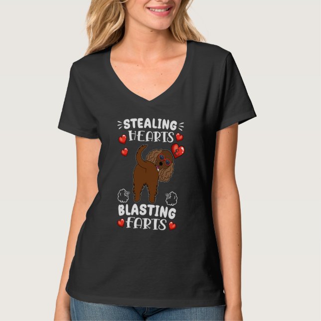 Camiseta Stealing Hearts Blasting Farts Cocker Spaniel Vale (Frente)