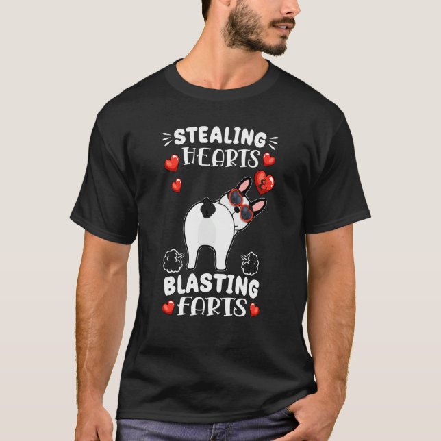 Camiseta Stealing Hearts Blasting Farts French Bulldog Vale (Frente)