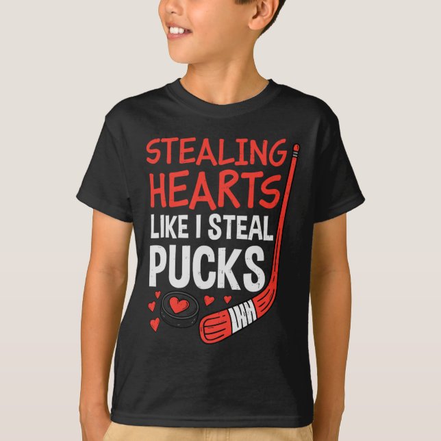 Camiseta Stealing Hearts Stealing Pucks Hockey Valentines D (Frente)