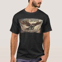 Steam Punk Eagle and V Twin Ride to Live Biker Tee
