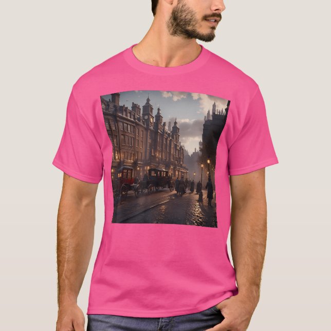 Camiseta Steam Punk London Streets City Steampunk City Aest (Frente)