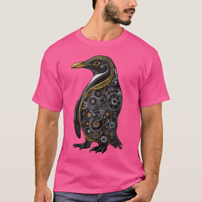 Camiseta Steam Punk Penguin Steampunk Art (Frente)