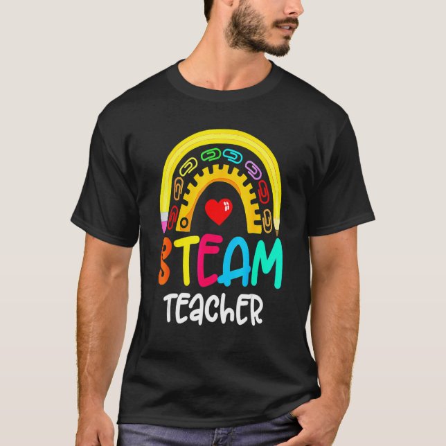 Camiseta STEAM Teacher Squad Team Crew Back To School STEM  (Frente)