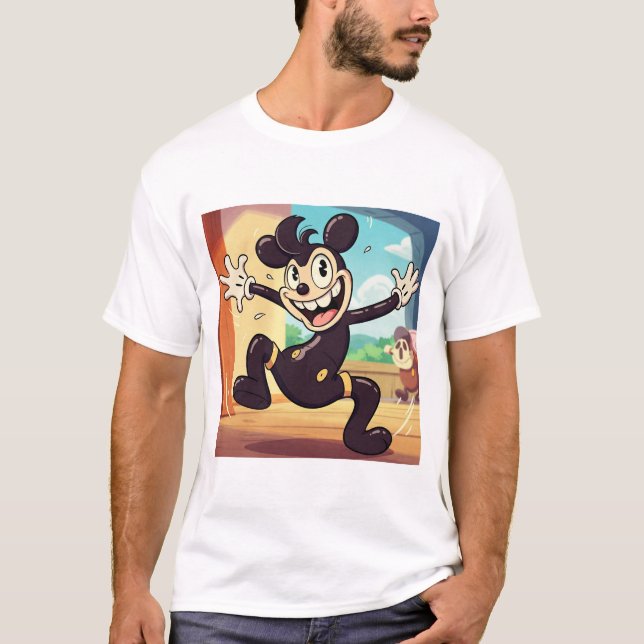 Camiseta Steamboat Spright: Um Rato Retro Alegre (Frente)