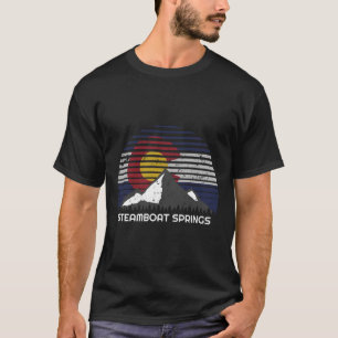 Camiseta Steamboat Springs, Colorado X Bandeira Co Mtn Topo