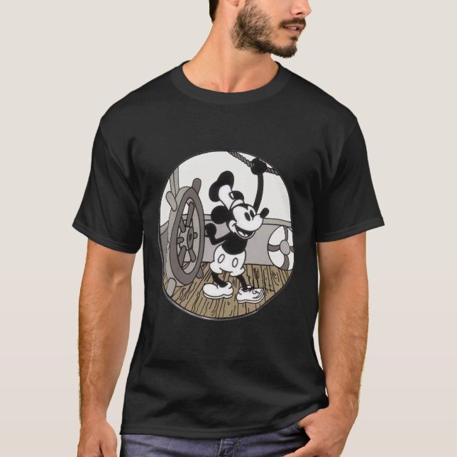 Camiseta Steamboat Willie Original Funny MOUSE CARTOON (Frente)