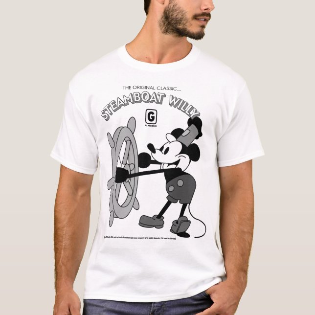 Camiseta Steamboat Willie Retro T-Shirt  (Frente)