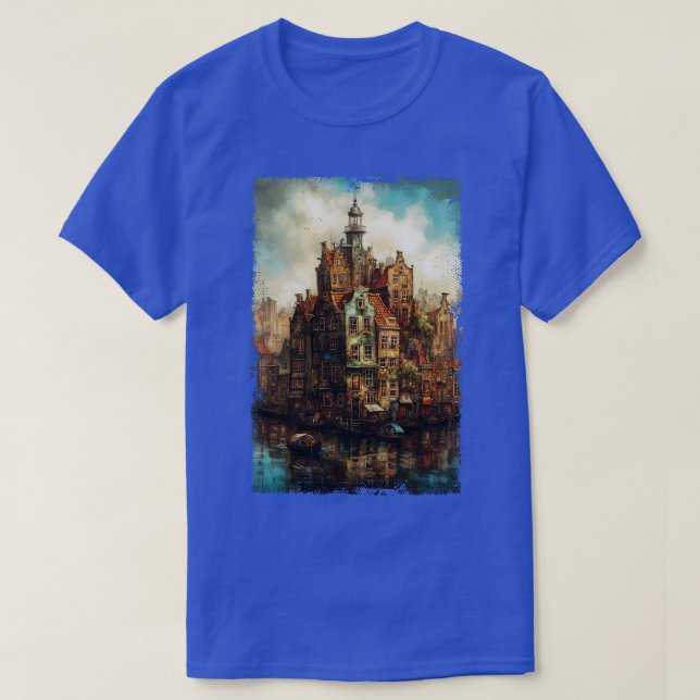 Camiseta Steampunk Amsterdam Skyline 1 (Frente do Design)