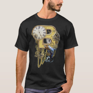 Camiseta Steampunk Birthday - letra B