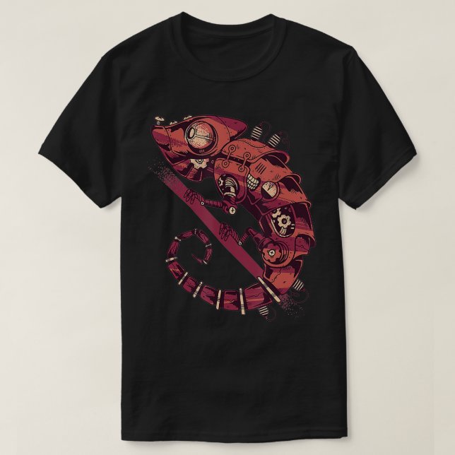 Camiseta Steampunk chameleon  Gothic tees (Frente do Design)