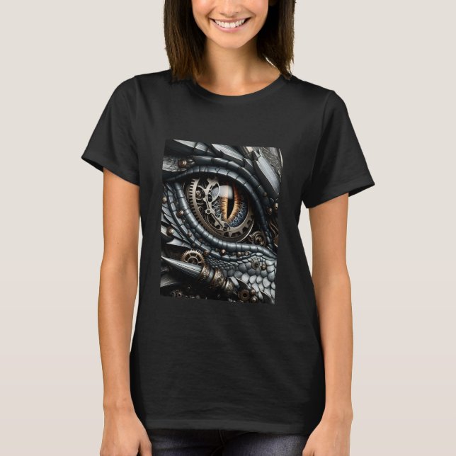 Camiseta Steampunk Dragon Olho Fechado Ai Art (Frente)
