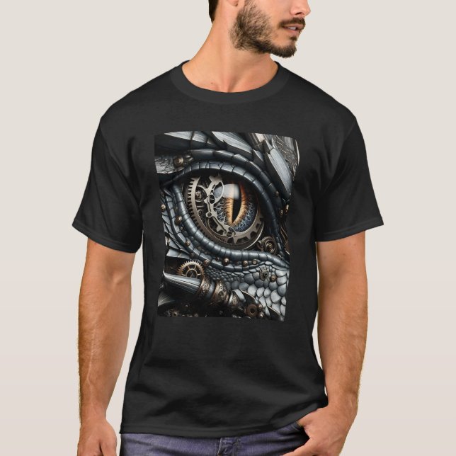 Camiseta Steampunk Dragon Olho Fechado Ai Art (Frente)