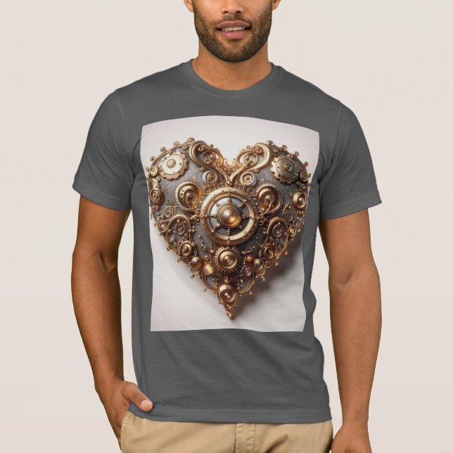 Camiseta Steampunk Elegant Clockwork Gear Heart (Frente)