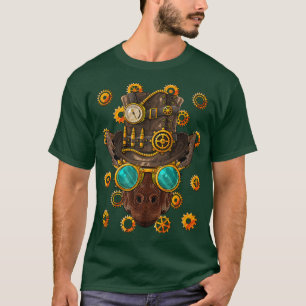 Camiseta Steampunk Giraffe medieval vitoriana com vapor