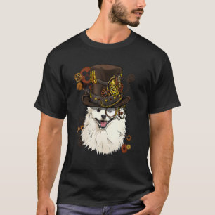 Camiseta Steampunk Gothic American Eskimo Dog Animal Face D