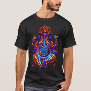 Camiseta Steampunk Hindu Ganesha Puja Elefante Meditação Y
