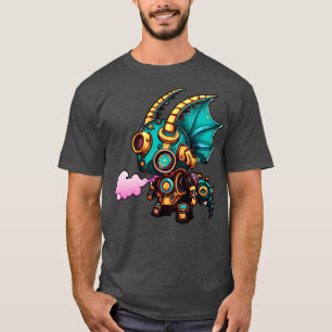 Camiseta Steampunk Kawaii Dragon Robot 3