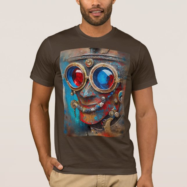 Camiseta Steampunk O Retrato Do Homem De Tin (Frente)