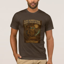 Camiseta Steampunk Owl Inventor - Retro Fantasy