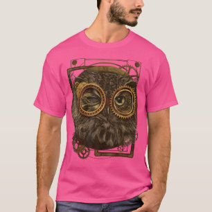 Camiseta Steampunk Owl Victorian Art Mechanian Steam Punk