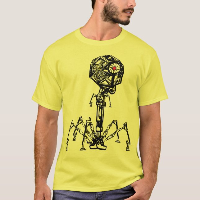 Camiseta Steampunk_Phage em cor viva (Frente)