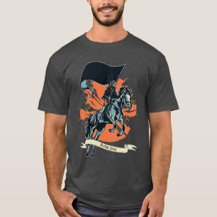 Camiseta Steampunk Plague Rider Doctor em Horseback com Fla