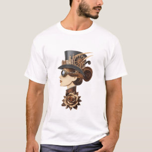 Camiseta Steampunk que as mulheres enfrentam a arte moderna