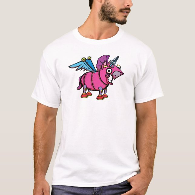 Camiseta Steampunk Robot Winged Unicorn (Frente)