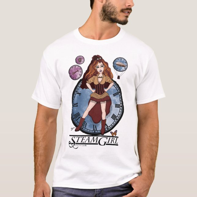 Camiseta Steampunk - SteamGirl - por StardustSteampunk™ (Frente)