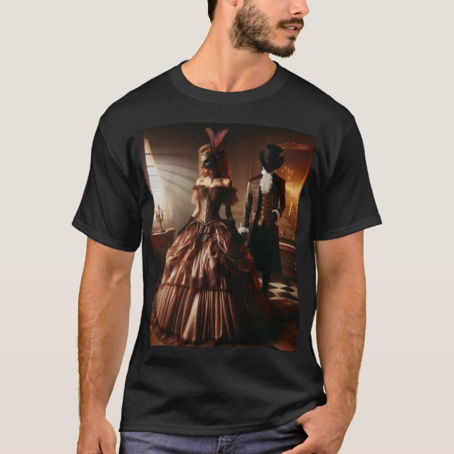 Camiseta Steampunk Victorian Fantasy Art Masquerade  (Frente)