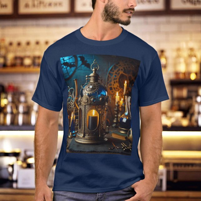 Camiseta Steampunk Victorian Gothsts Lanterna (Criador carregado)