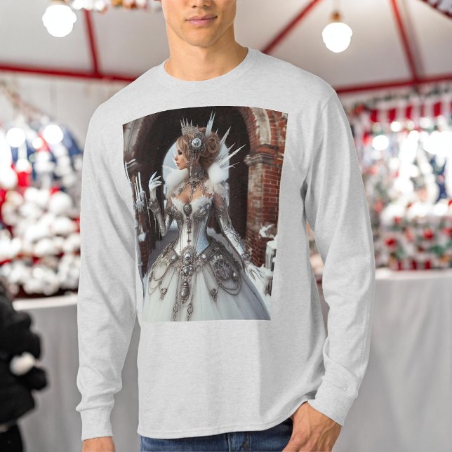 Camiseta Steampunk Victorian Industrial Winter Ice Queen (Criador carregado)