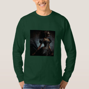 Camiseta Steampunk Vintage Victorian Lady Black Raven