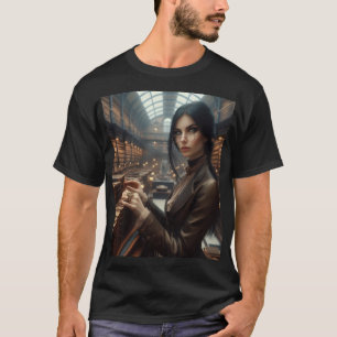 Camiseta Steampunk Vintage Victorian Lady Librarian