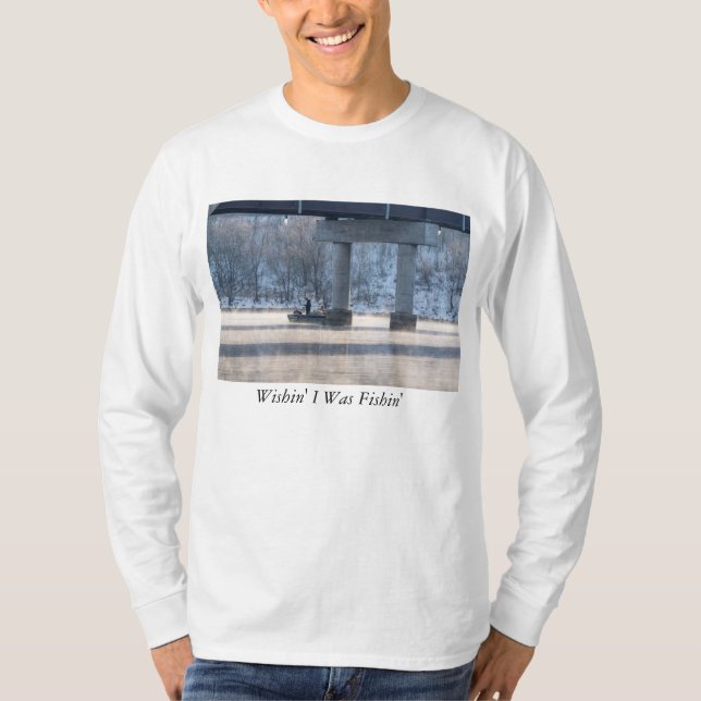 Camiseta Steamy Winter Fishing Lake Taneycomo Long Sleeve (Frente)