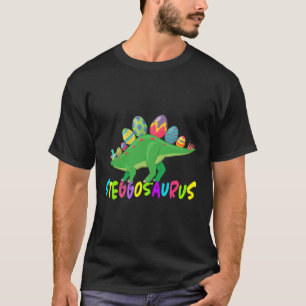 Camiseta Stegosaurus Bunny Orelha Dia da Páscoa Dinossauro
