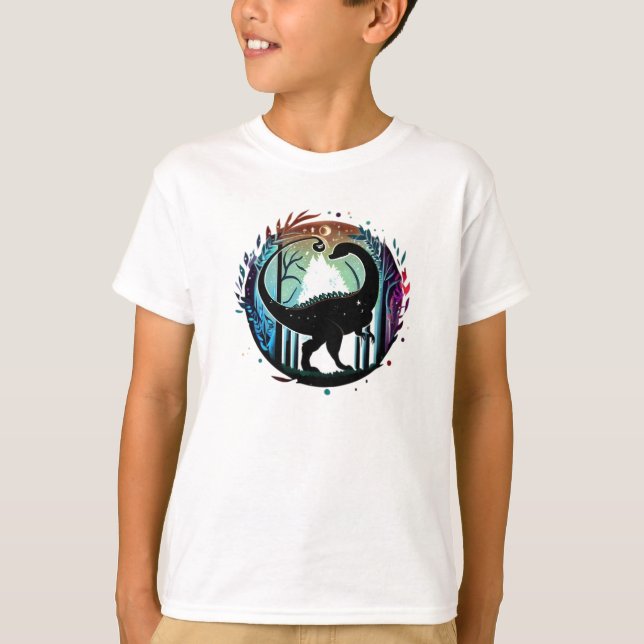Camiseta Stegosaurus Dinossaur Forest Design (Frente)