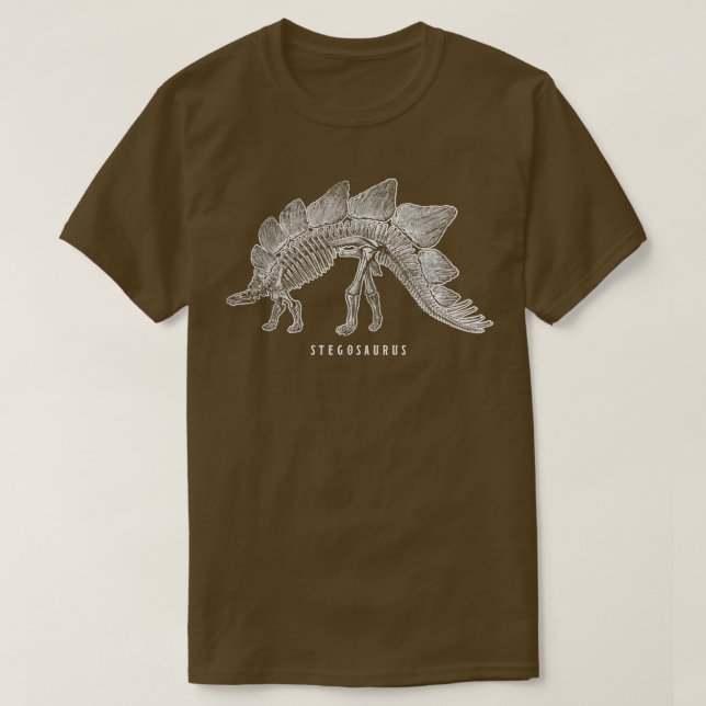 Camiseta Stegosaurus Skeleton Dino Dinossaur Pré-história (Frente do Design)
