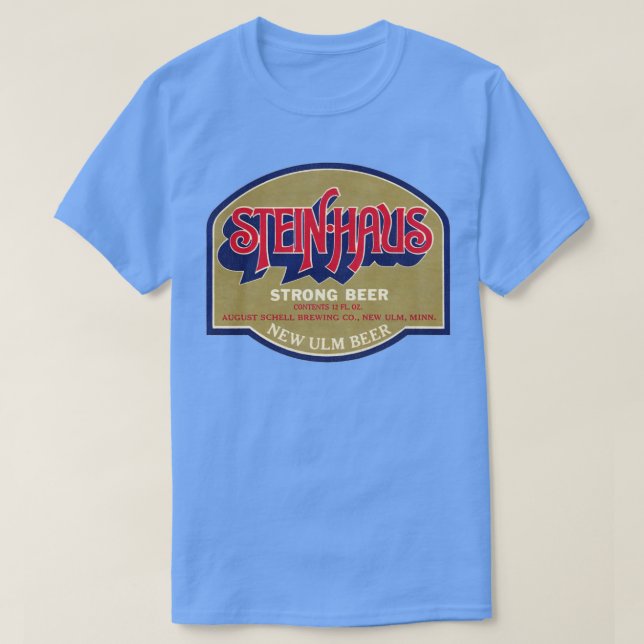 Camiseta Steinhaus Beer Retro Defunct Breweriana (Frente do Design)