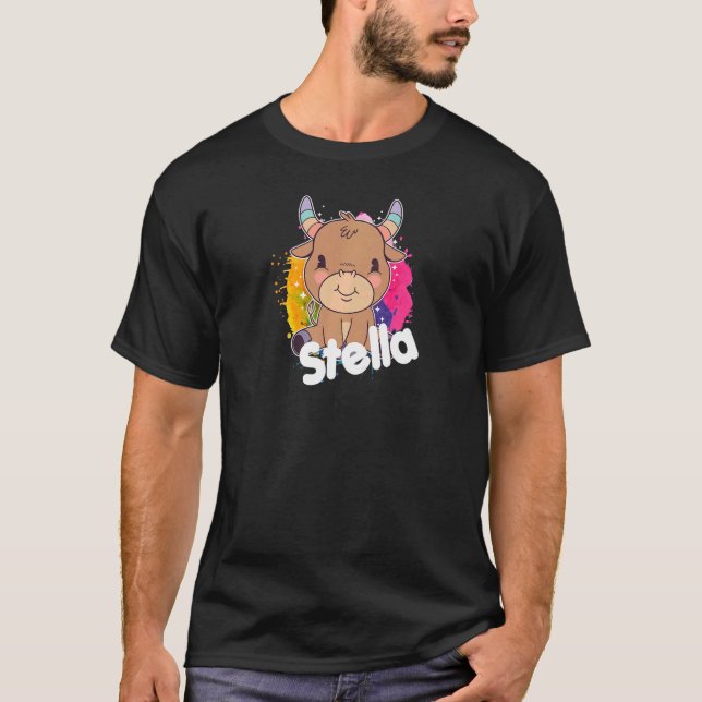 Camiseta STELLA Belo nome de garota com adorável coisinha (Frente)
