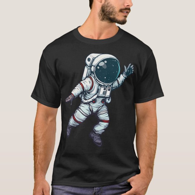Camiseta Stellar Odissey - Ilustra Astronauta Futurística (Frente)