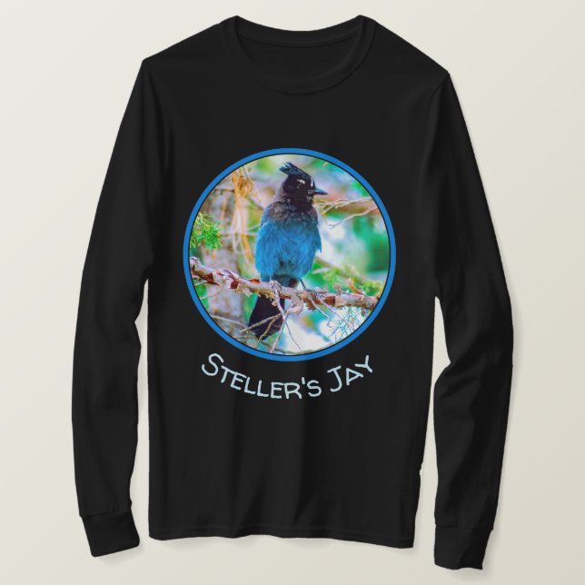Camiseta Steller's Jay - Fotografia original (Frente do Design)