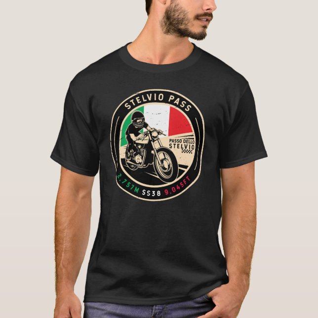 Camiseta Stelvio Pass | Passo Dello Stelvio | Motociclos (Frente)