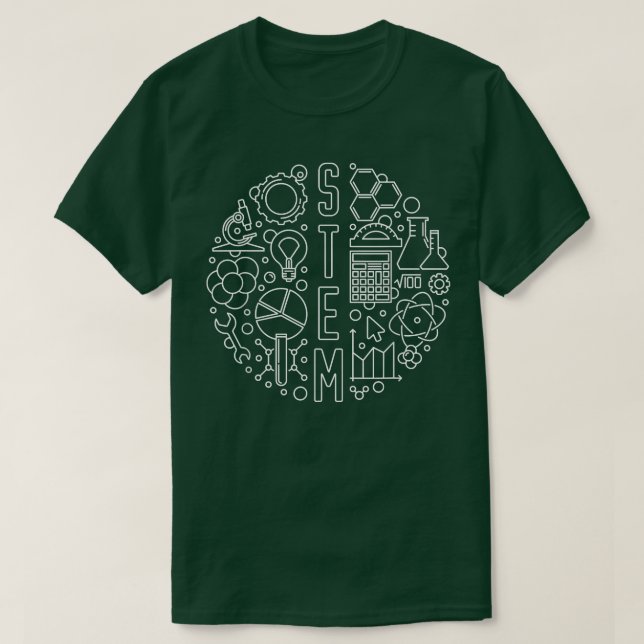 Camiseta STEM Science, Tech, Engineering and Mathematics Sc (Frente do Design)