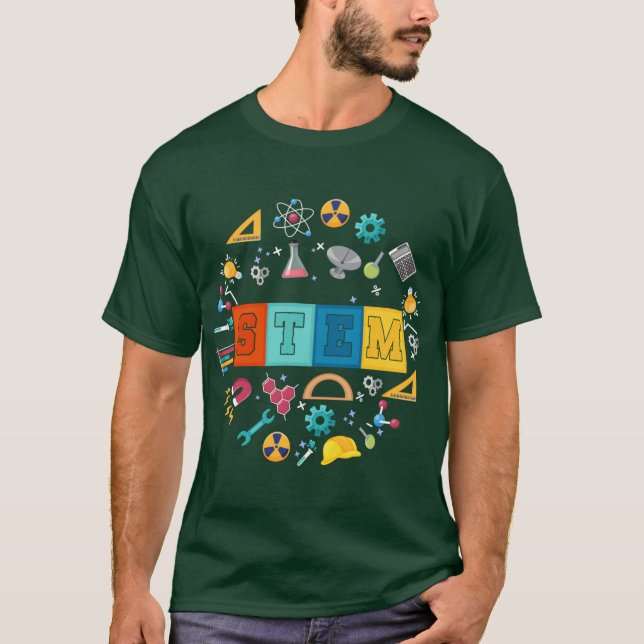 Camiseta Stem Scienceechnology Engineering Matheacher Back  (Frente)