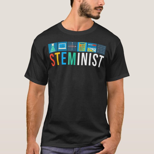 Camiseta Steminist Science Technology Engineering Math STEM (Frente)