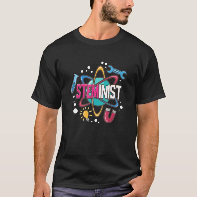 Camiseta Steminist Science Technology Engineering Math STEM (Frente)