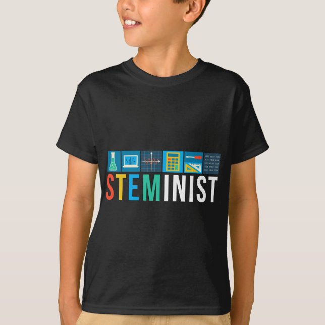Camiseta Steminist Science Technology Engineering Math STEM (Frente)