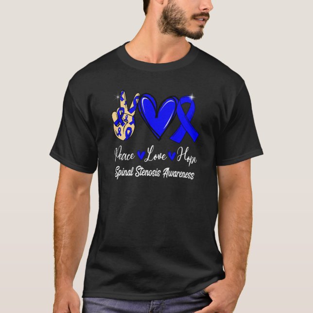 Camiseta Stenose Spinal Sensibilização Paz Amor Esperança R (Frente)
